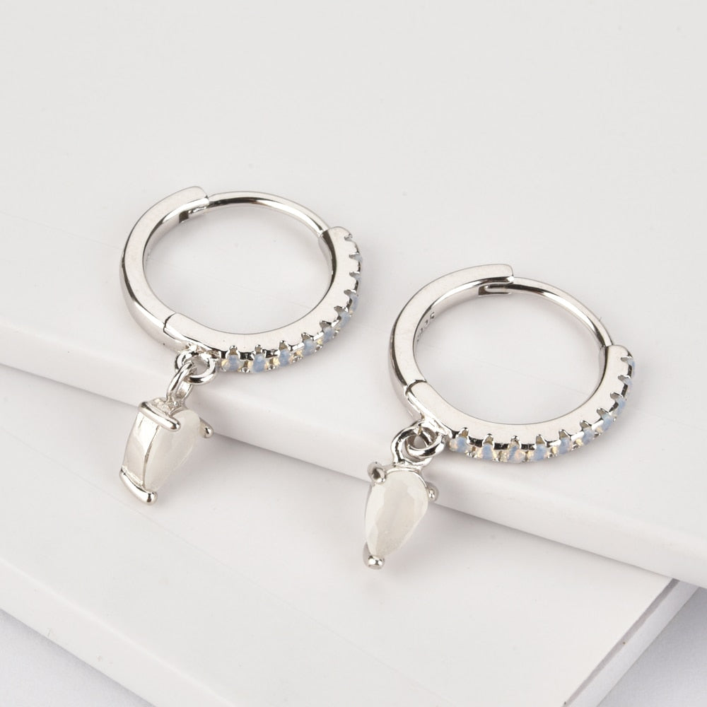 Aros White Drop Plata