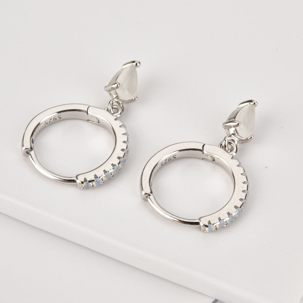 Aros White Drop Plata