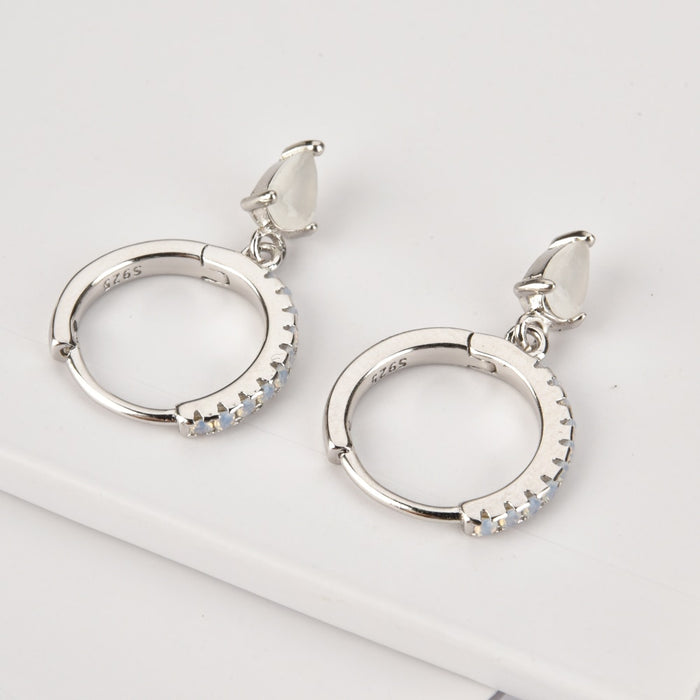 Aros White Drop Plata