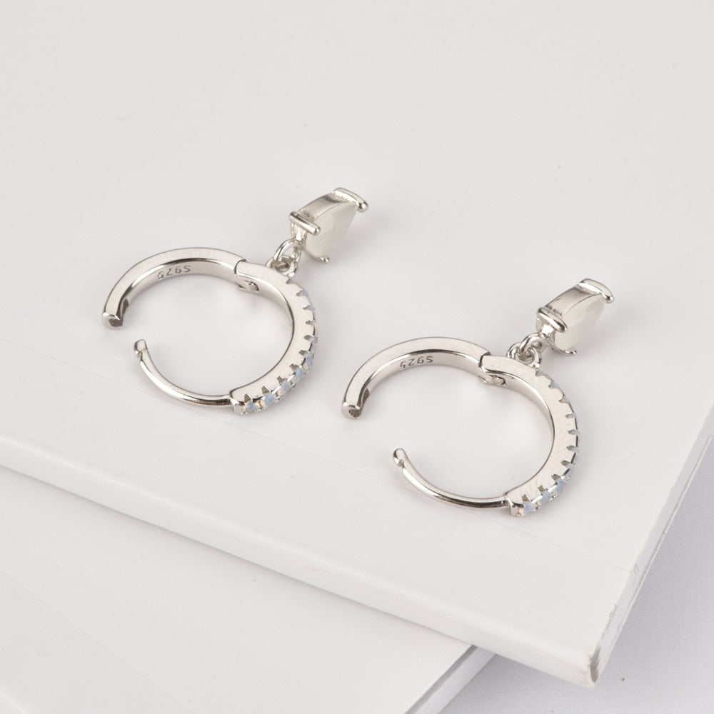 Aros White Drop Plata