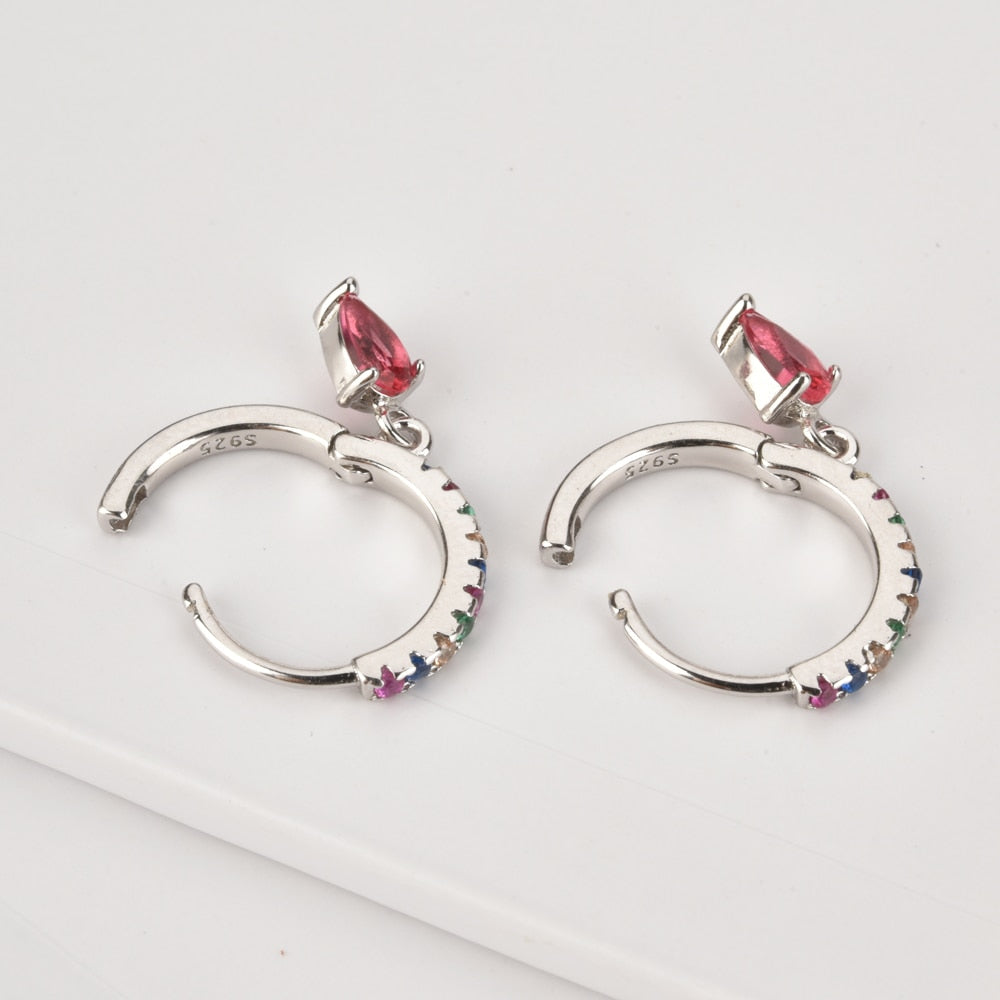 Aros Colorful Pink Plata