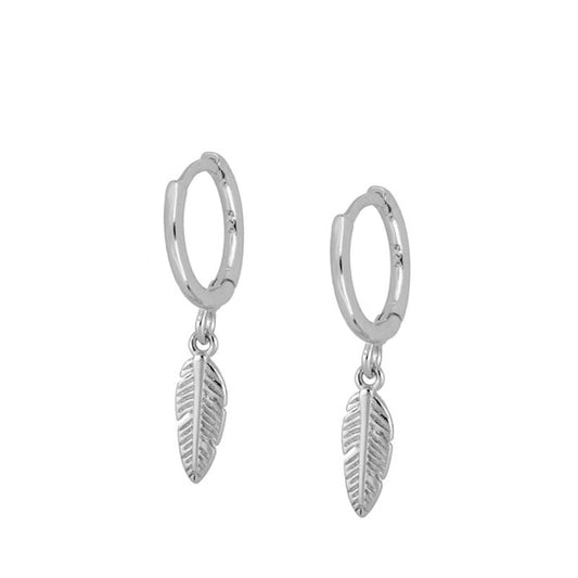 Aros Plumas Plata