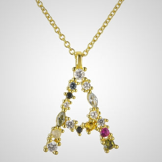 Collar Colorful Inicial Oro