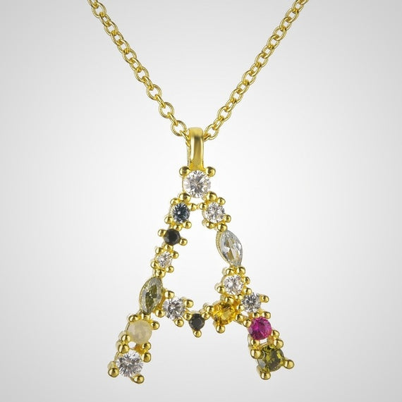 Collar Colorful Inicial Oro