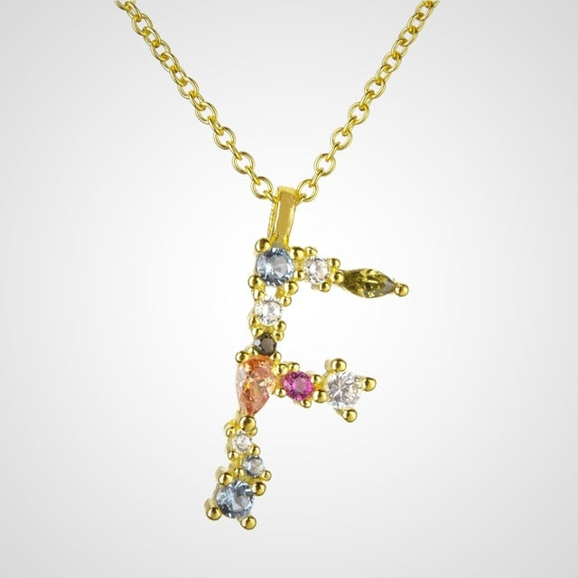 Collana Colorata Iniziale Oro
