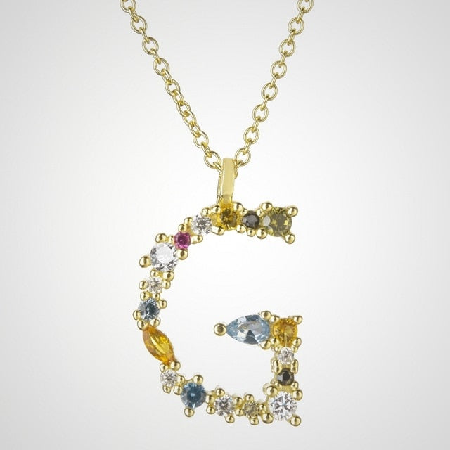 Collana Colorata Iniziale Oro
