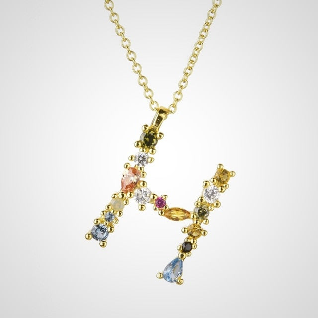 Collana Colorata Iniziale Oro