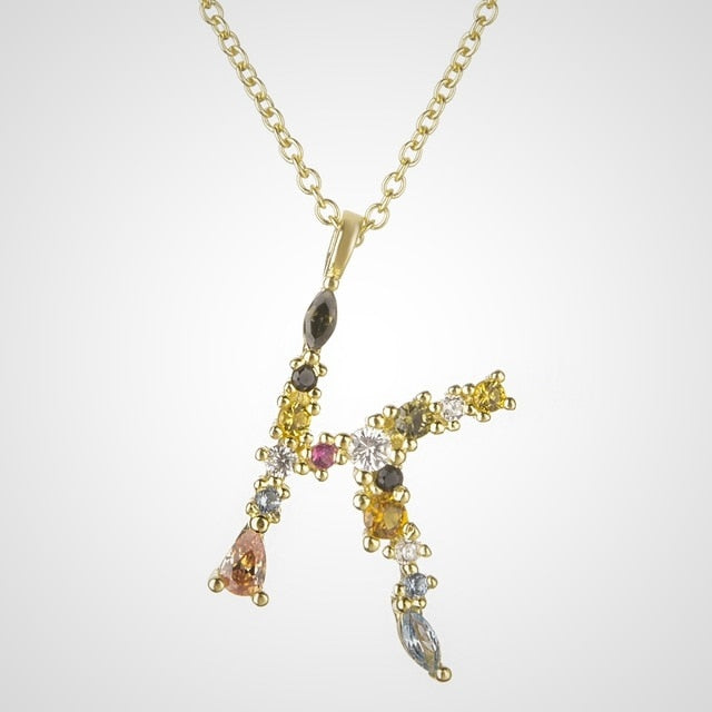 Collana Colorata Iniziale Oro