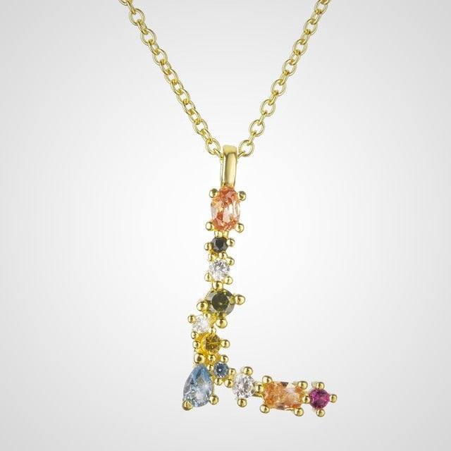 Collana Colorata Iniziale Oro