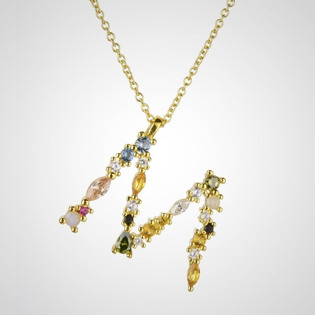 Collana Colorata Iniziale Oro