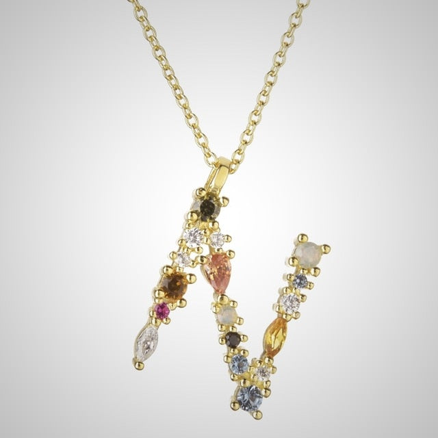 Collana Colorata Iniziale Oro