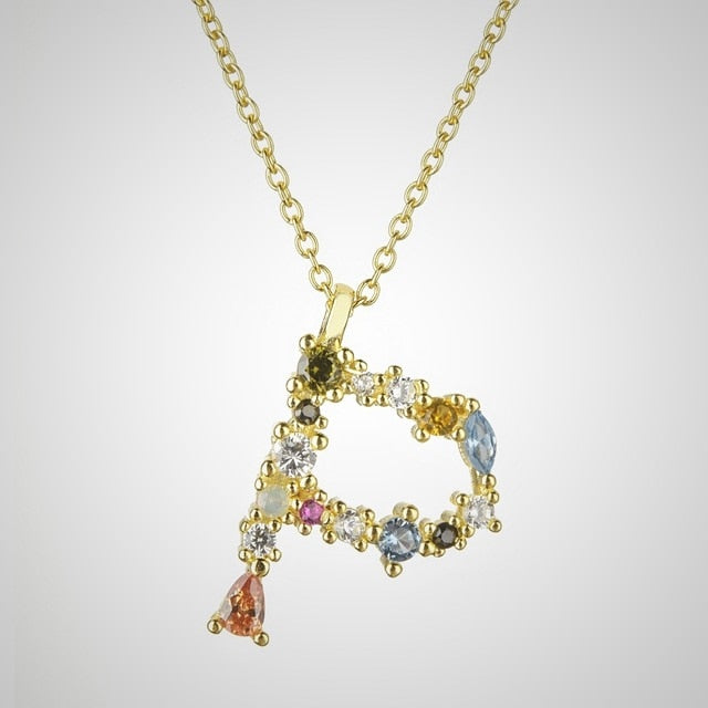 Collana Colorata Iniziale Oro