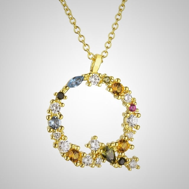 Collana Colorata Iniziale Oro