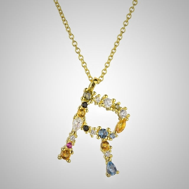 Collana Colorata Iniziale Oro