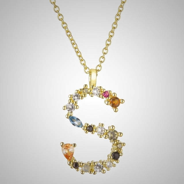 Collana Colorata Iniziale Oro