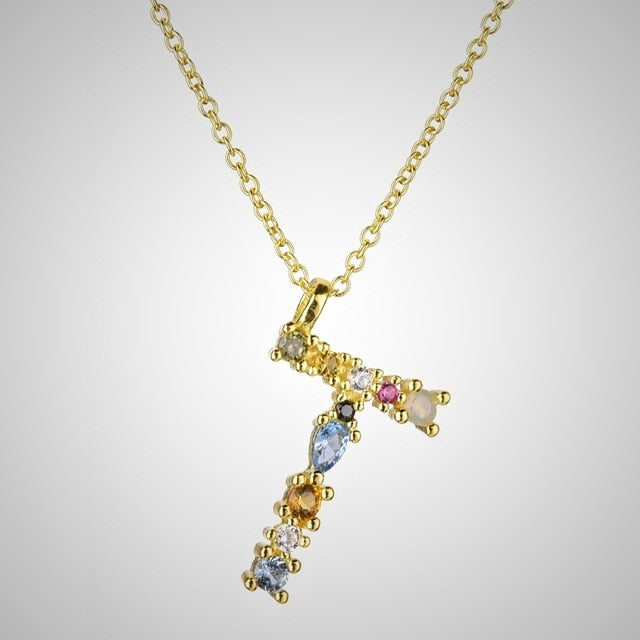 Collana Colorata Iniziale Oro