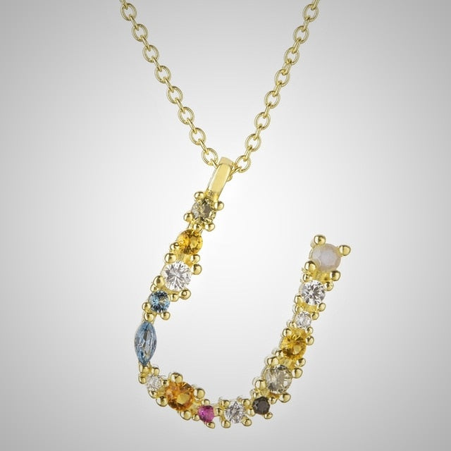 Collana Colorata Iniziale Oro