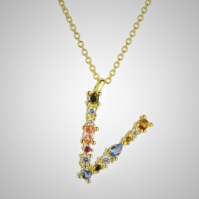 Collana Colorata Iniziale Oro