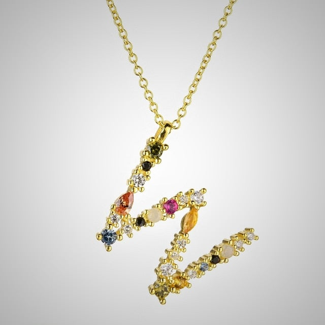 Collana Colorata Iniziale Oro