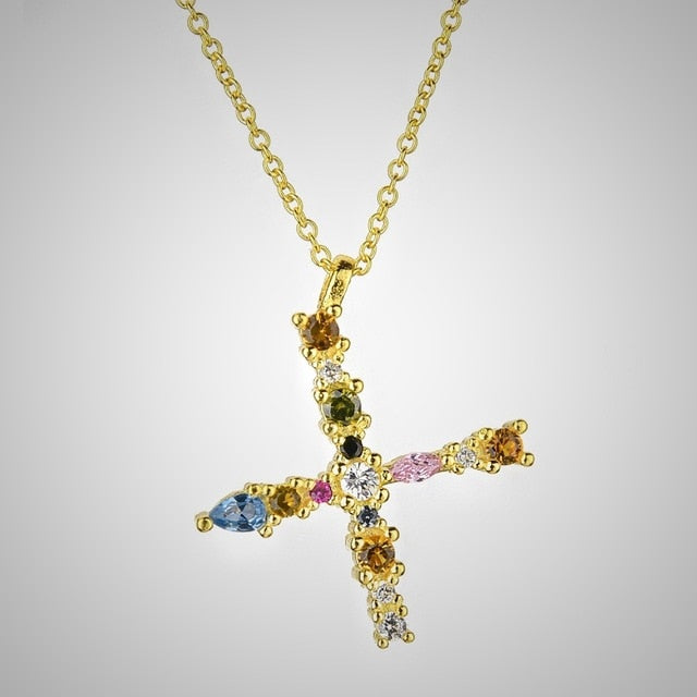 Collana Colorata Iniziale Oro