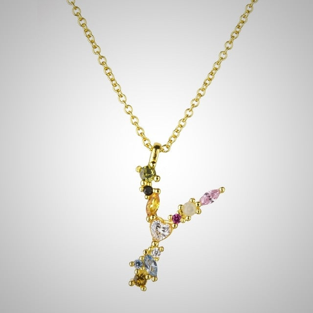 Collana Colorata Iniziale Oro