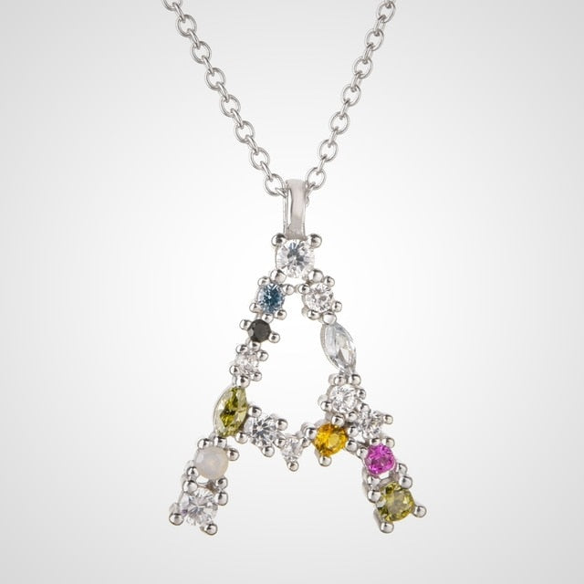 Collar Colorful Inicial Plata