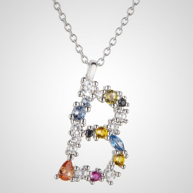 Collar Colorful Inicial Plata