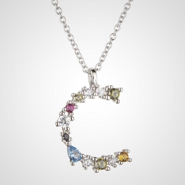 Collar Colorful Inicial Plata