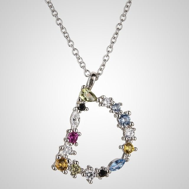 Collar Colorful Inicial Plata