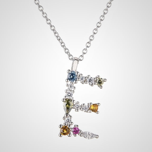 Collar Colorful Inicial Plata