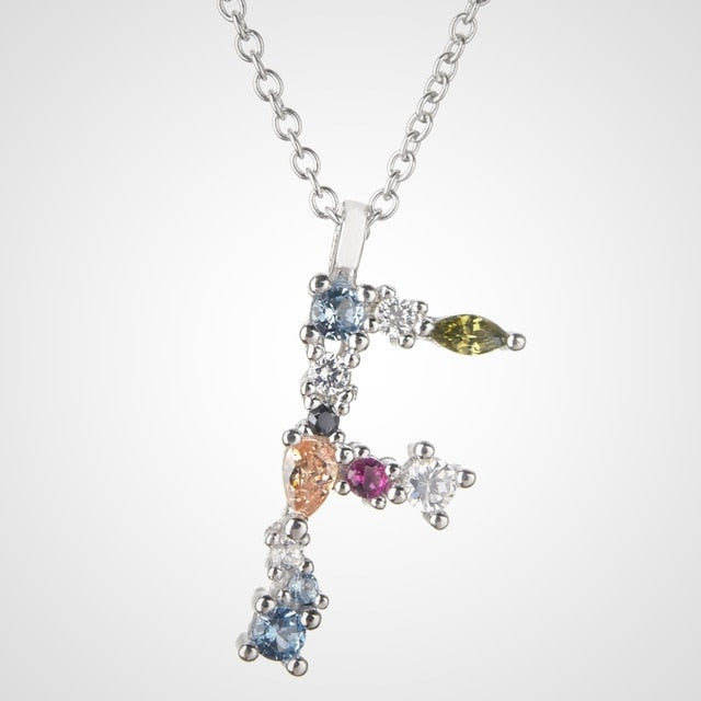 Collar Colorful Inicial Plata