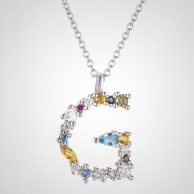 Collar Colorful Inicial Plata
