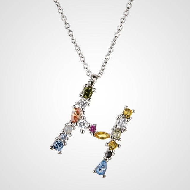 Collar Colorful Inicial Plata