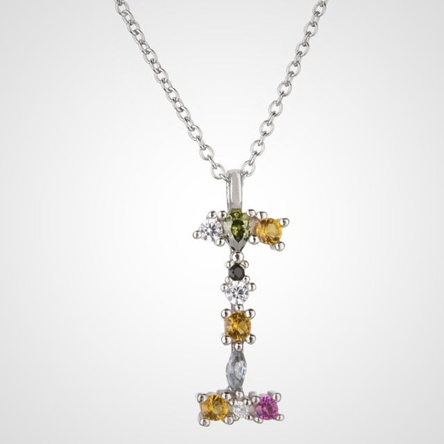 Collar Colorful Inicial Plata