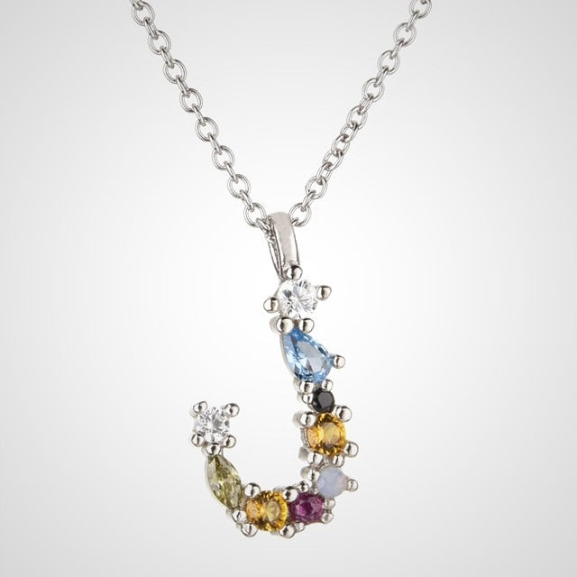 Collar Colorful Inicial Plata