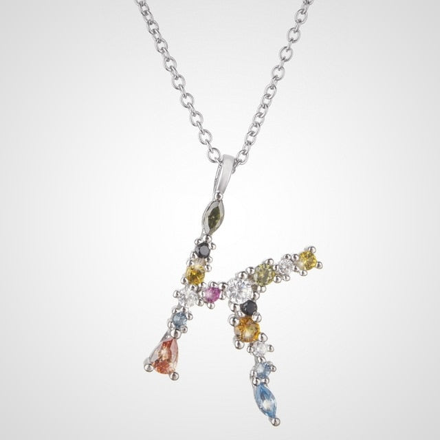 Collar Colorful Inicial Plata