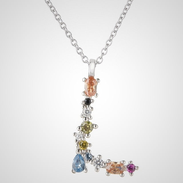 Collar Colorful Inicial Plata