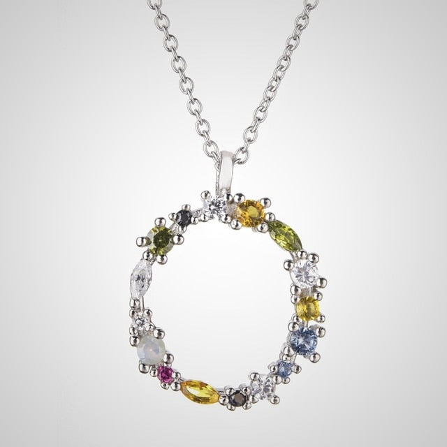 Collar Colorful Inicial Plata
