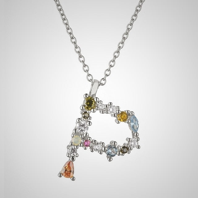 Collar Colorful Inicial Plata