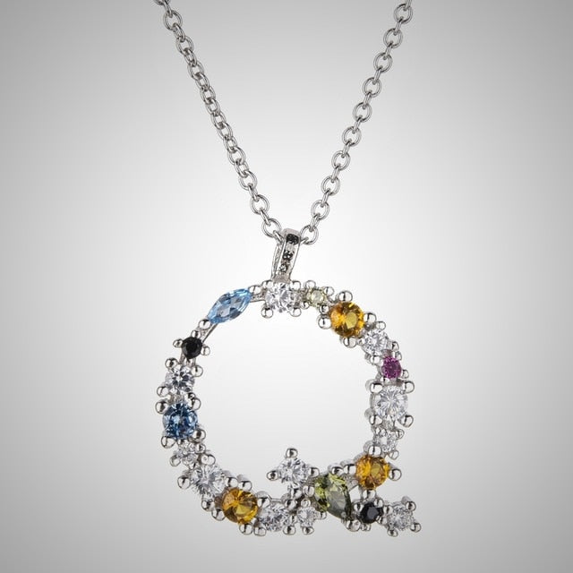 Collar Colorful Inicial Plata