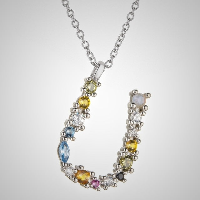 Collar Colorful Inicial Plata