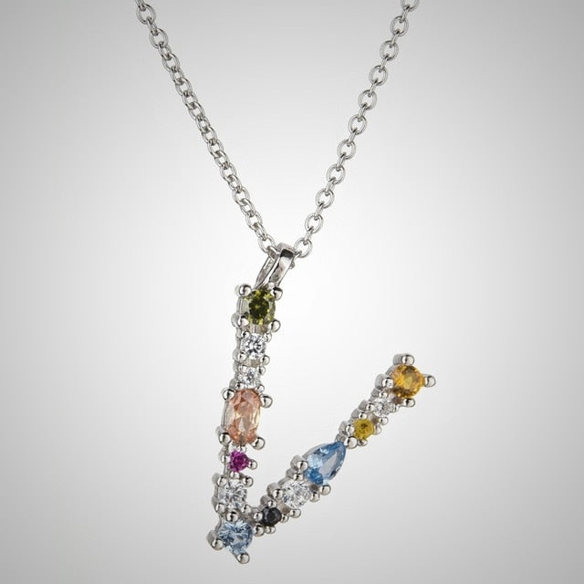 Collar Colorful Inicial Plata