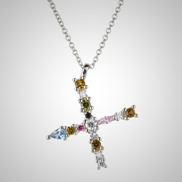 Collar Colorful Inicial Plata