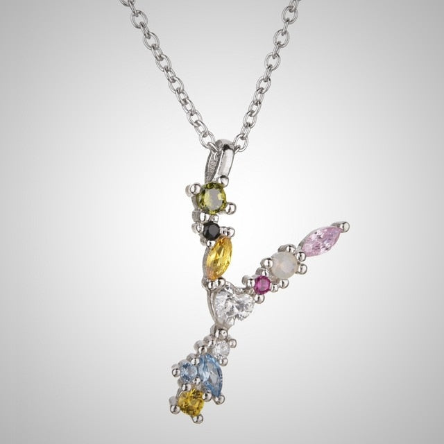 Collar Colorful Inicial Plata