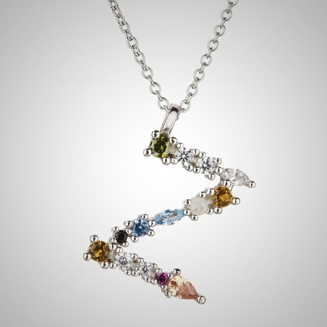 Collar Colorful Inicial Plata