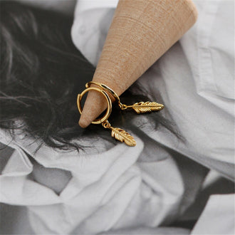 Aros Plumas Oro