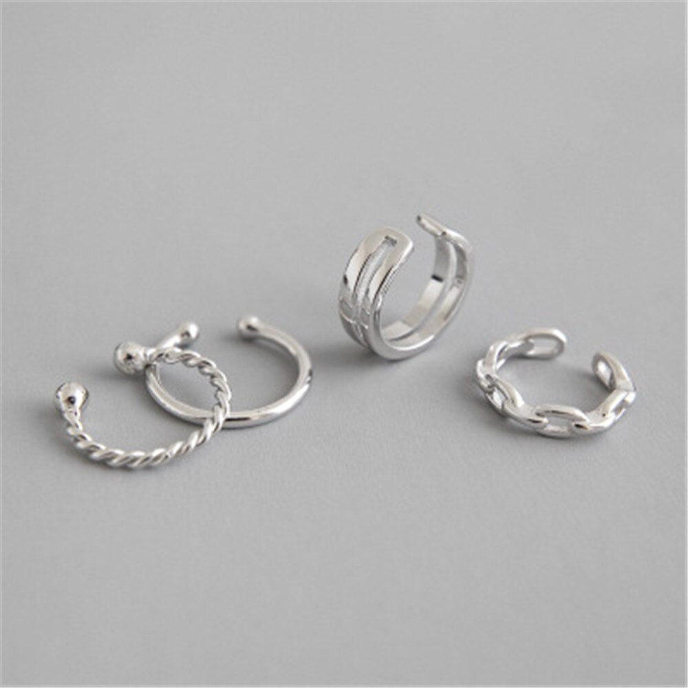 Ear Cuff Chain Plata