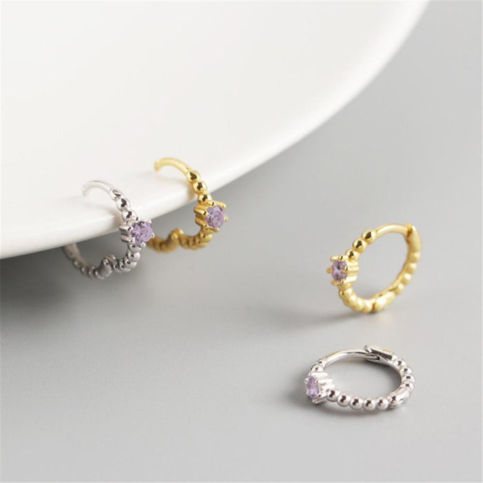 Aros Lis Lila Oro