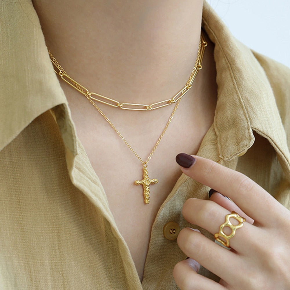 Choker Long Links Oro