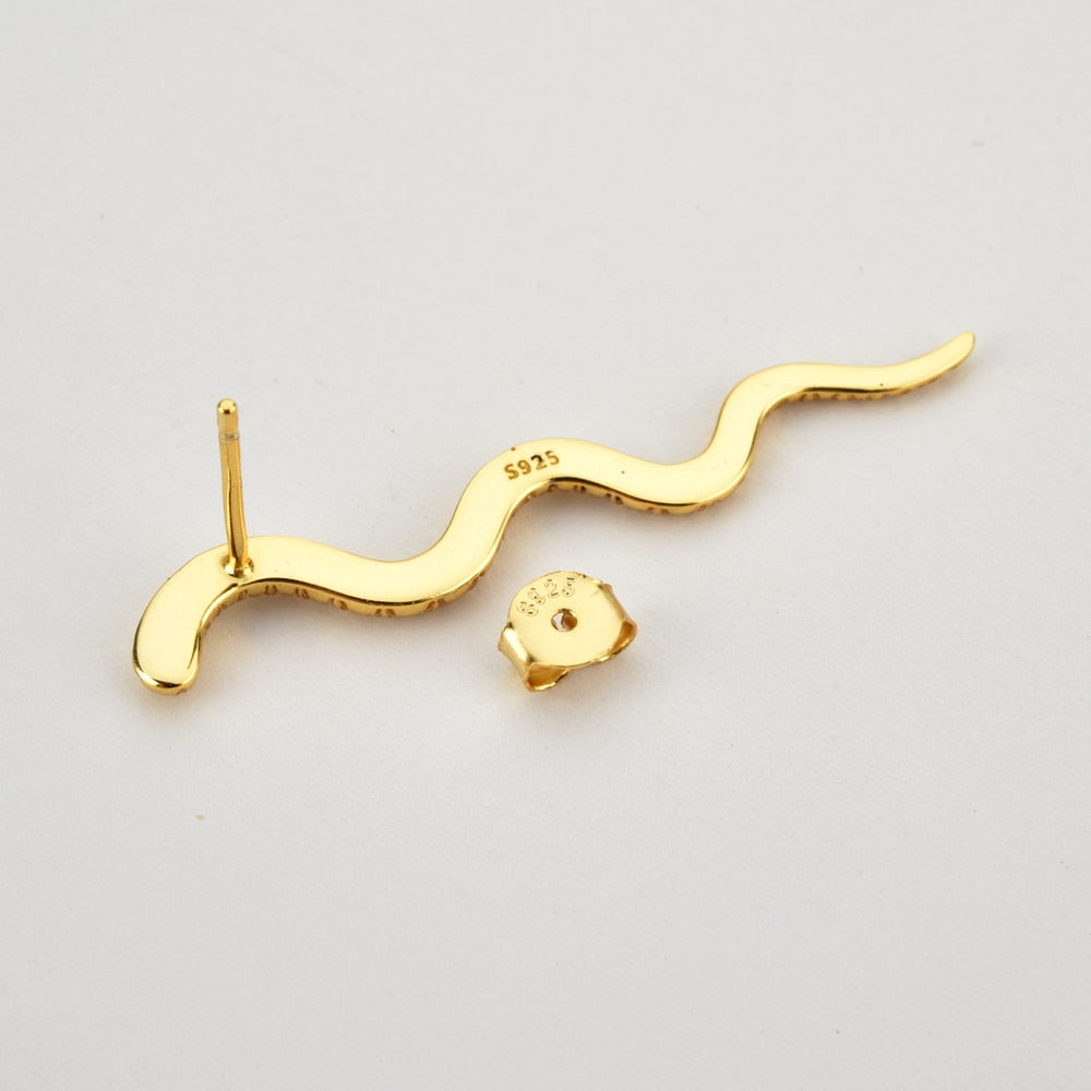 Pendientes Long Snake Oro